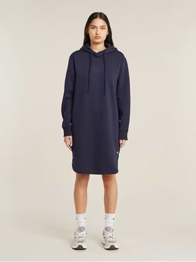 NWT - G-Star RAW 'Lash Fem Loose' Hooded Dress in Ballpen Blue
